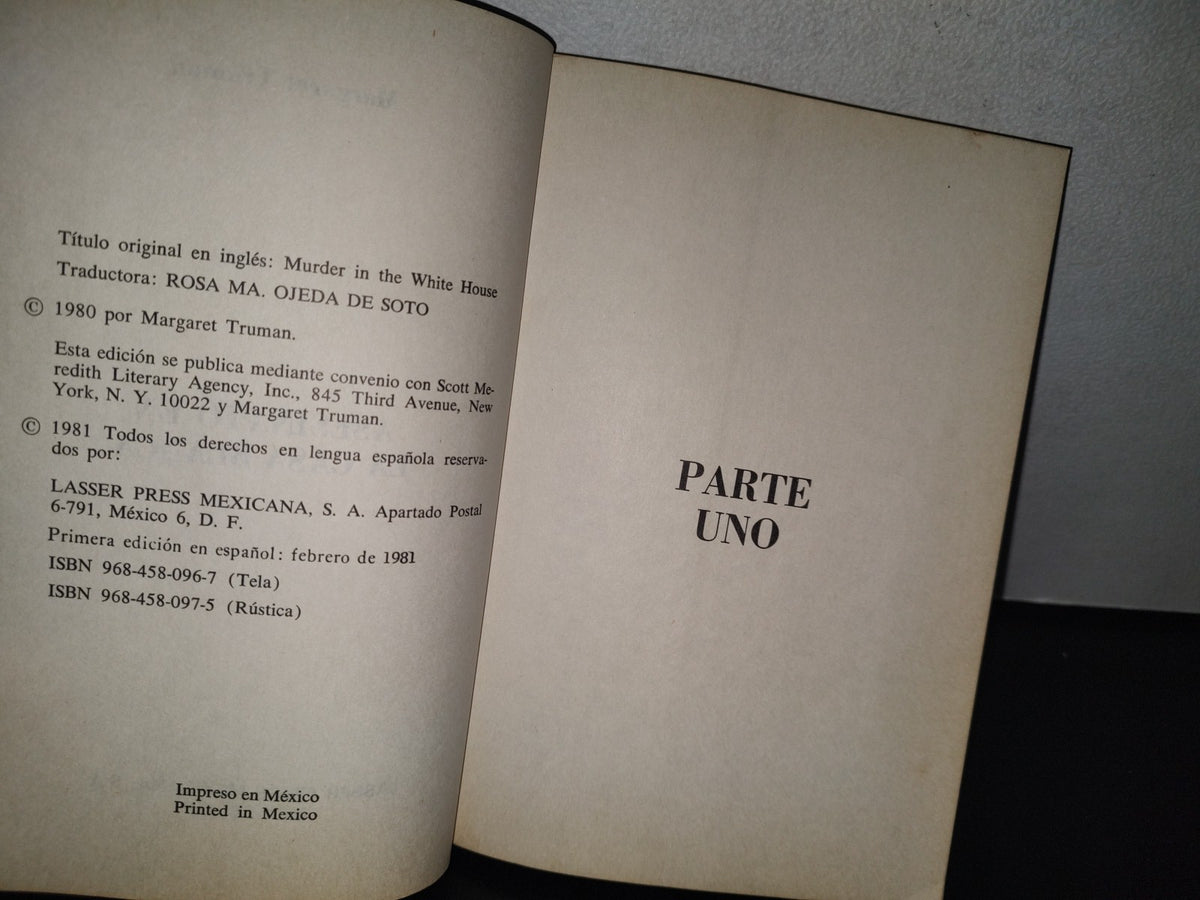 85- Asesinato En La Casa Blanca - Margaret Truman - Primera Edición 1981
