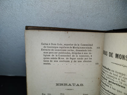 65- Cartas De Monseñor De Segur De 1854 A 1881 - Marqués De Segur - 1882