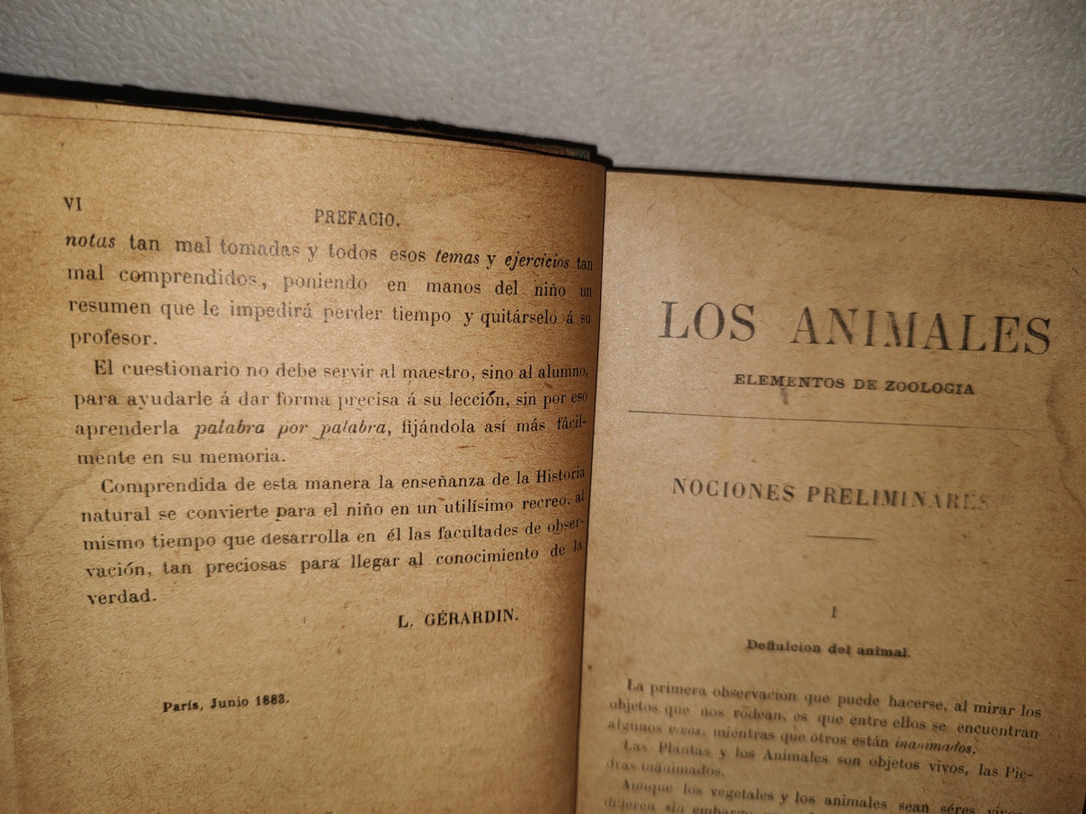 64- Los Animales. Elementos De Zoología Teórica Y Aplicada - León Gérardin - 1927