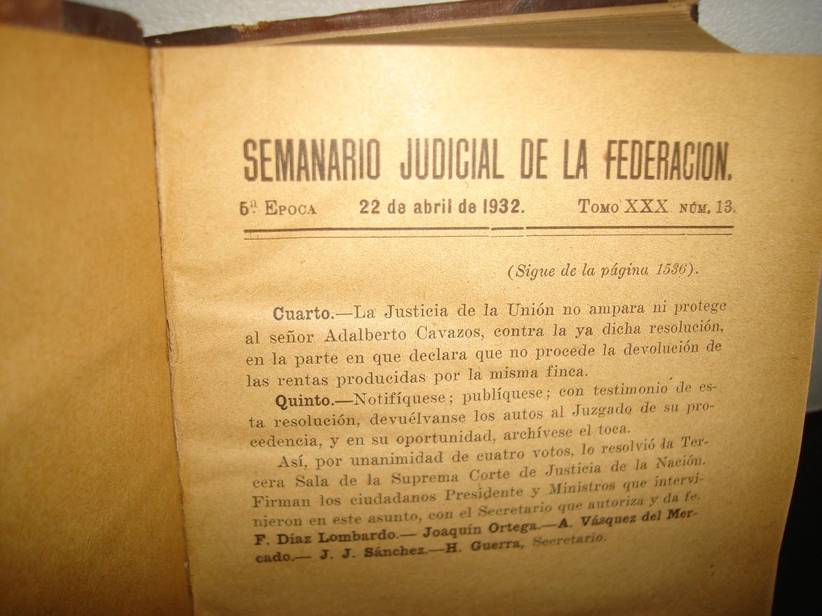 167- Antiguo Semanario Judicial De La Federación 1932