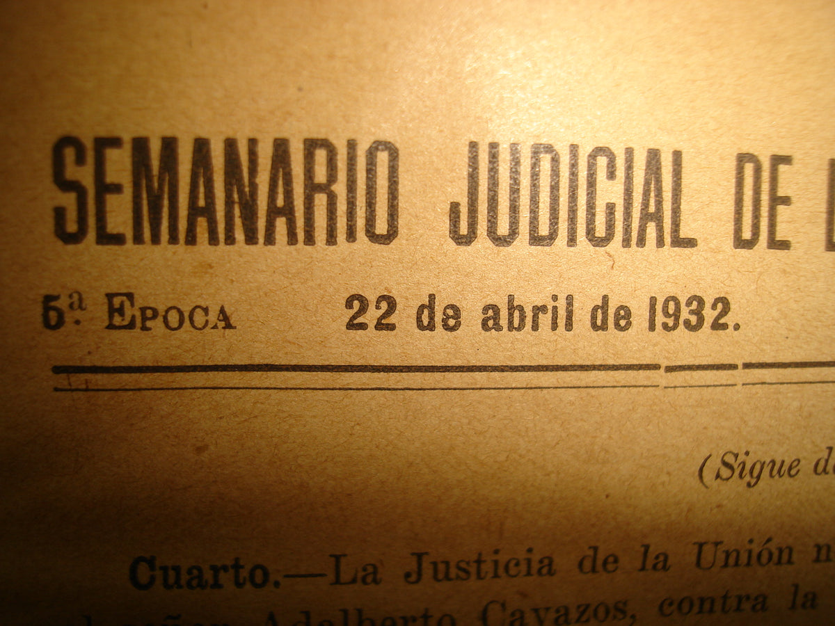 167- Antiguo Semanario Judicial De La Federación 1932