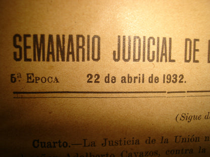 167- Antiguo Semanario Judicial De La Federación 1932