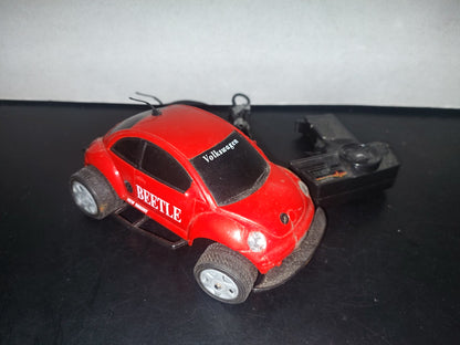A2- Carrito Vintage De Control. De Pilas. Beetle Rojo. Quality Toys New Bright - 1998