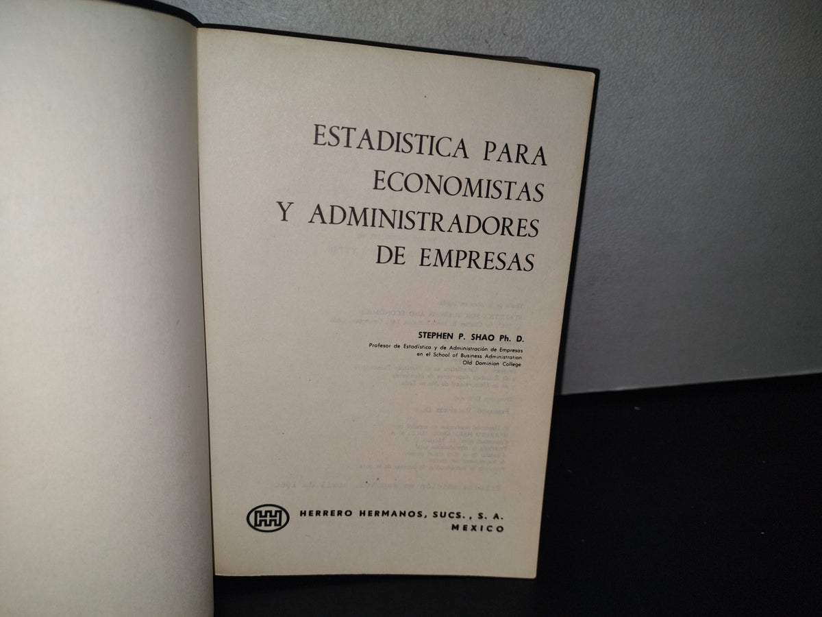 89- Estadística Para Economistas Y Administradores De Empresas - Stephen P. Shao