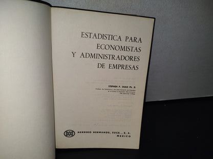89- Estadística Para Economistas Y Administradores De Empresas - Stephen P. Shao