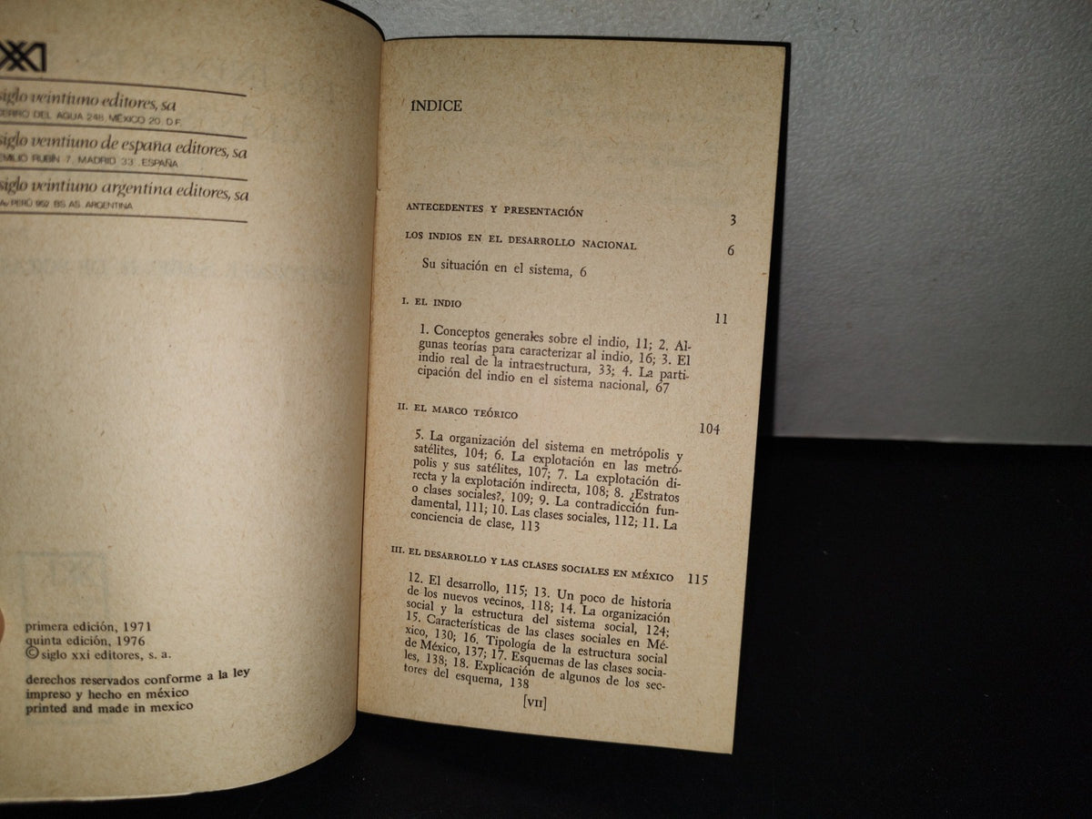 118- Los Indios En Las Clases Sociales De México - Ricardo Pozas, Isabel H. De Pozaz - Siglo Veintiuno Editores, 1976