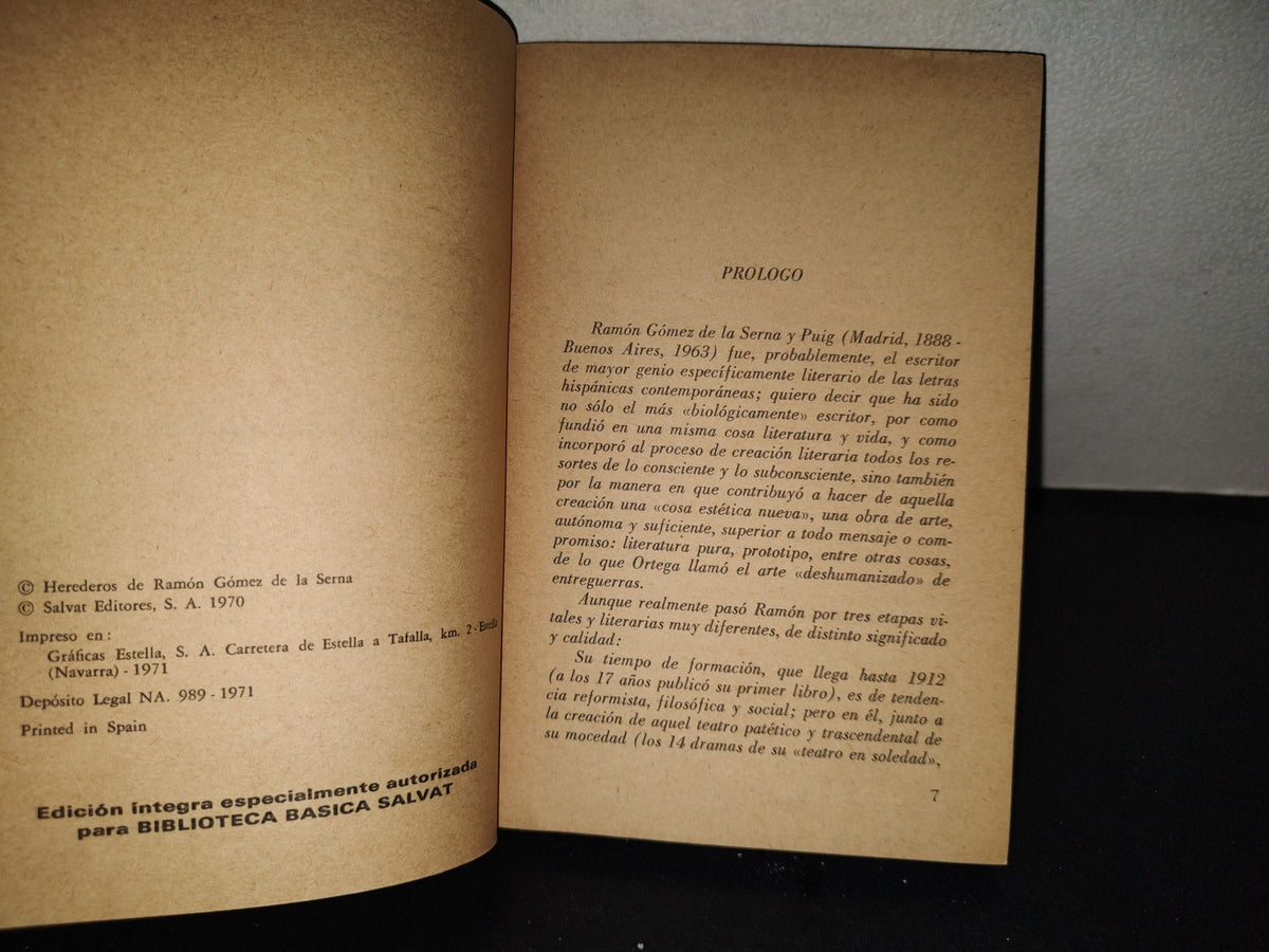 202- El Caballero Del Hongo Gris - Ramón Gómez De La Serna - Biblioteca Básica Salvat 31 - 1971