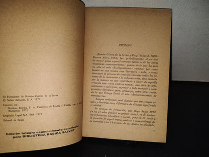 202- El Caballero Del Hongo Gris - Ramón Gómez De La Serna - Biblioteca Básica Salvat 31 - 1971