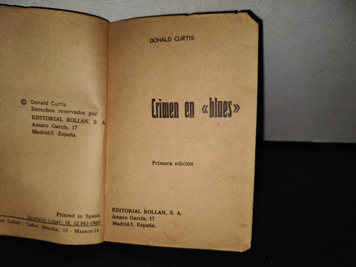124- Fbi. Crimen En Blues - Donald Curtis - Editorial Rollan, S. A. - Primera Edición 1969