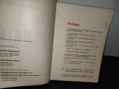 75- Biología. Segundo Curso - Óscar Sánchez S., Salvador Lima G. - 1971