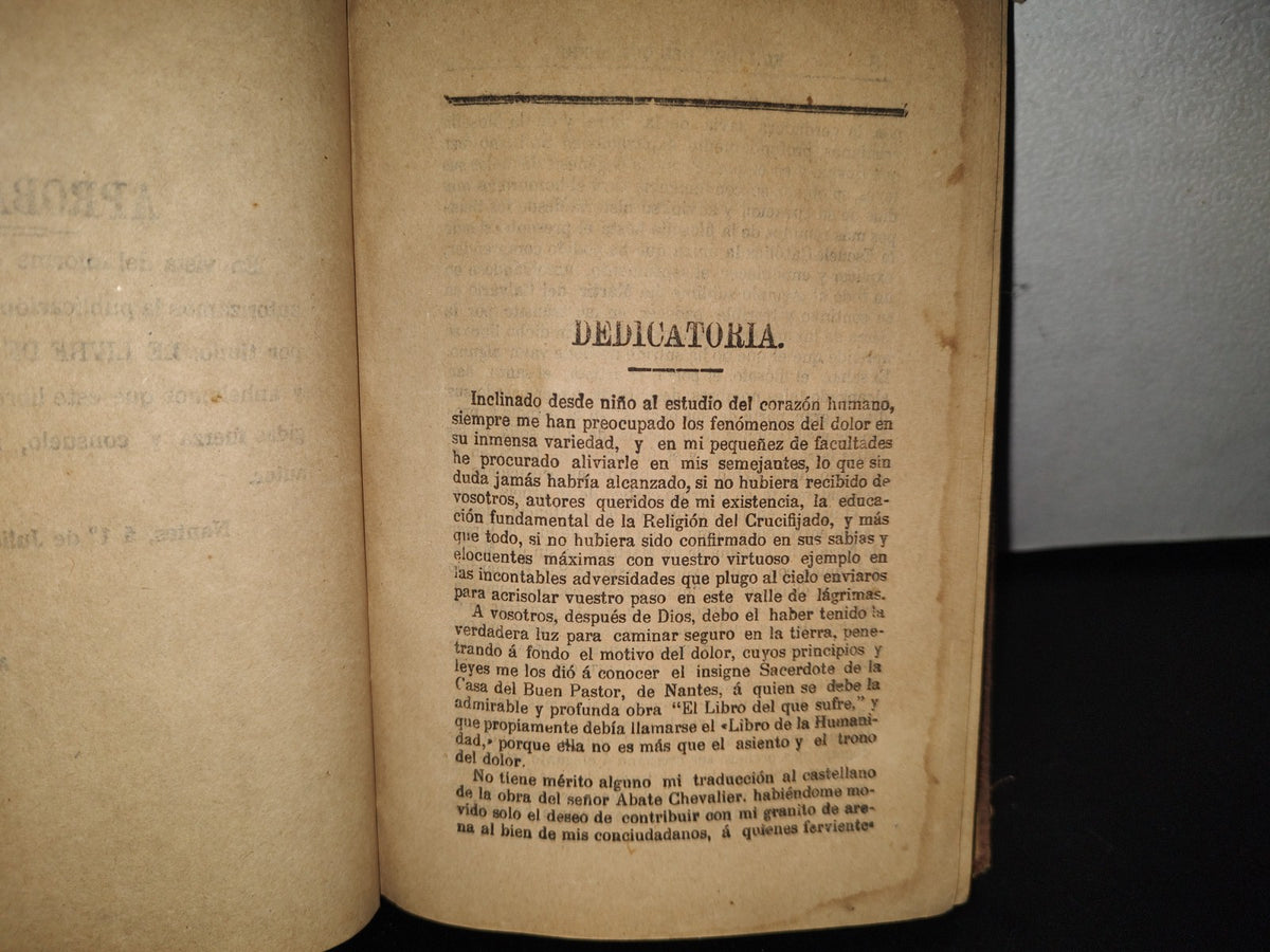 93- Libro Religioso. El Libro Del Que Sufre - 1879