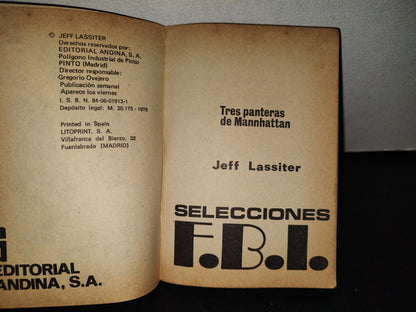124- Bolsilibros Easa. Selecciones Policíacas. Tres Panteras De Mannhattan - Jeff Lassiter - 1979