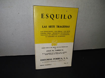 128- Esquilo. Las Siete Tragedias - Editorial Porrúa 1991