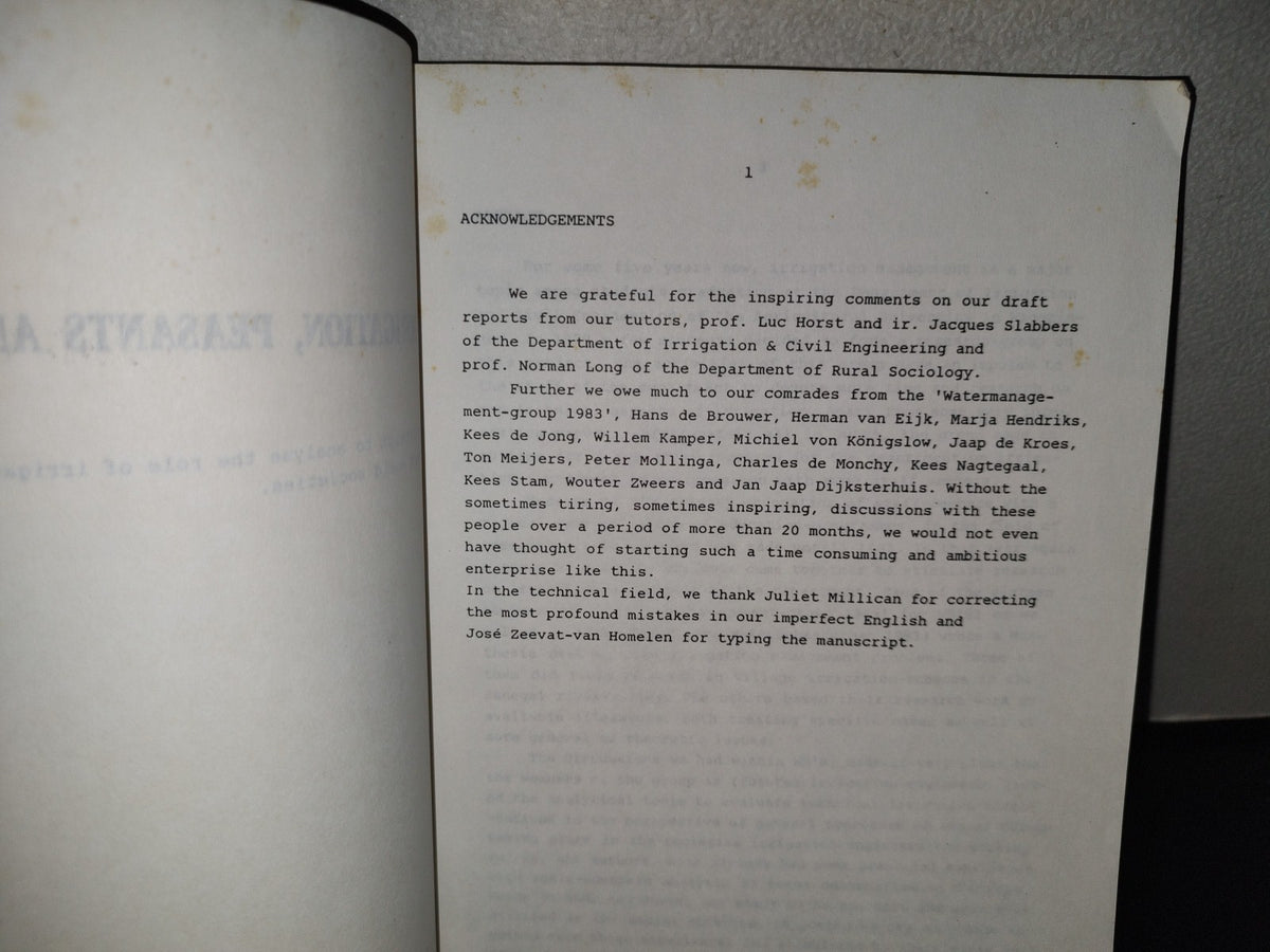 114- Irrigation, Peasants And Development - Jan Willem Eggink, Jan Ubels - November 1984
