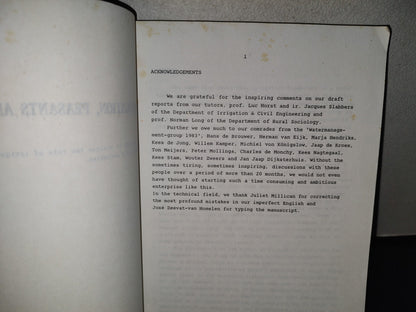 114- Irrigation, Peasants And Development - Jan Willem Eggink, Jan Ubels - November 1984
