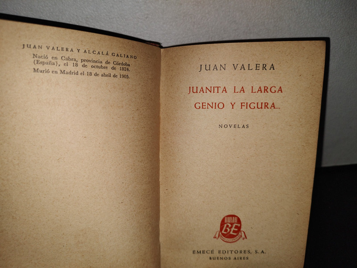 63- Juanita La Larga / Genio Y Figura - Juan Valera - 1946