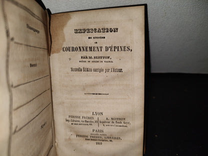 60- Explication Du Mystère De Jésus Au Jardin Des Oliviers. M. Bletton Perisse Frerès Libraires 1855