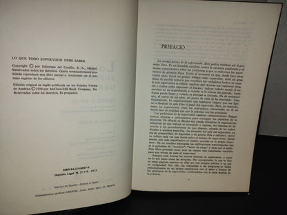 153- Lo Que Todo Supervisor Debe Saber - Lester R. Bittel. Ediciones Del Castillo, S. A., 1975