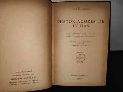 114- Los Clásicos. Historiadores De Indias - Editorial Cumbre - 1977
