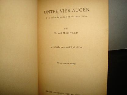 161- Libro Sobre Sexualidad En Alemán - Unter Vier Augen - Dr. Med. M. Rinard - 40'S