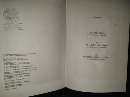 196- Selecciones Del Reader'S Digest. Grandes Biografías. Churchill, Charles Lindbergh... - 1971