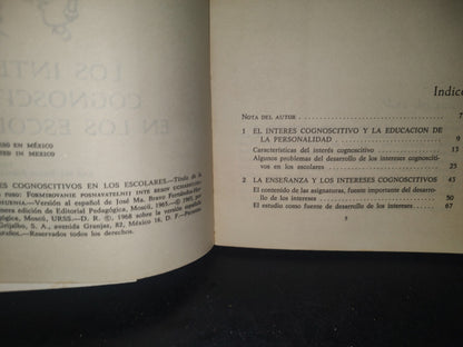 34- Los Intereses Cognoscitivos En Los Escolares - G. I. Schúkina - 1968