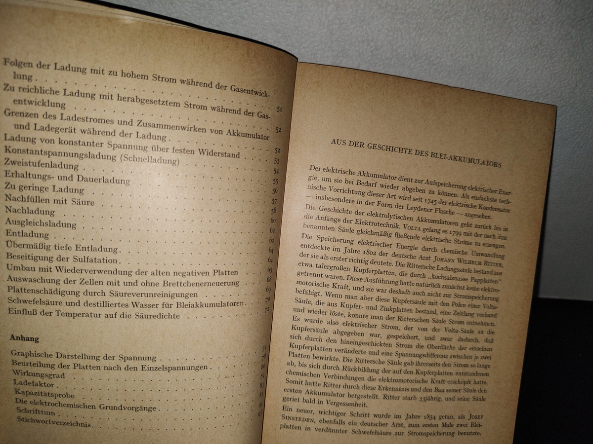 57- Alemán. Der Blei-Akkumulator. Praxis Und Theorie - Wilhelm Garten - 1958