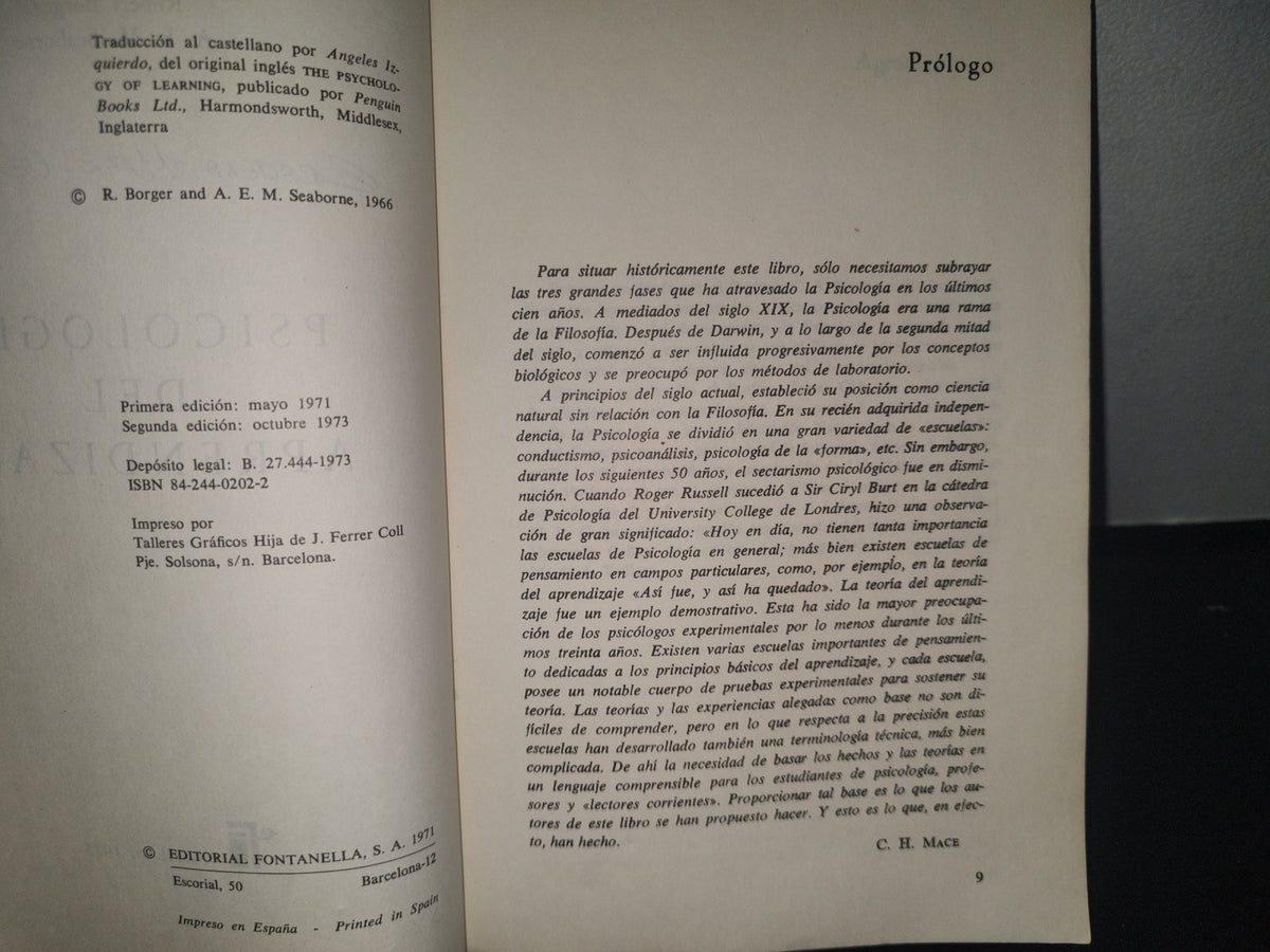 34- Psicología Del Aprendizaje - R. Borger, A. E. M. Seaborne