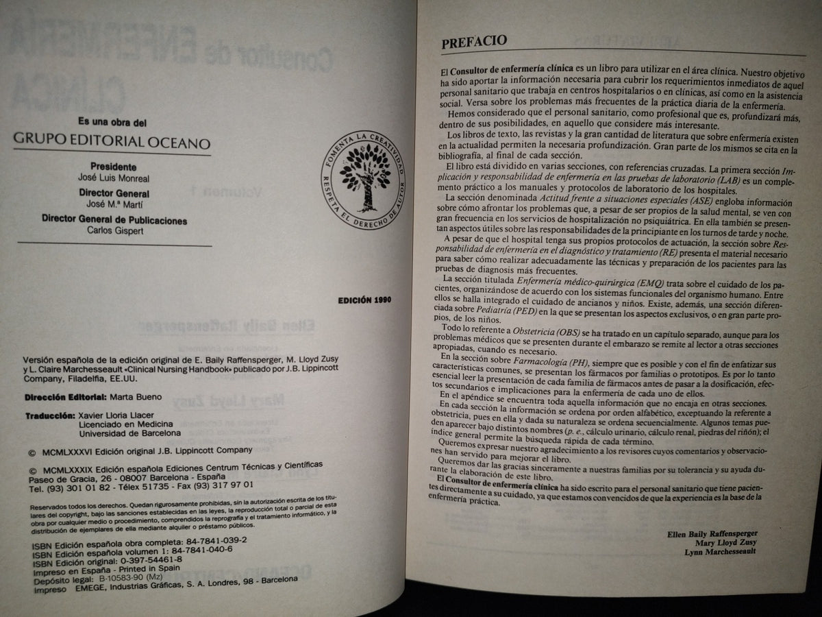 209- Consultor De Enfermería Clínica - Grupo Editorial Océano - 1989