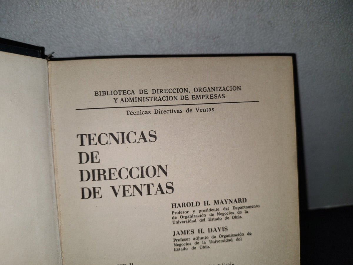 114- Técnicas De Dirección De Ventas - Harold H. Maynard, James H. Davis - 1972