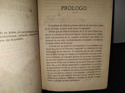 63- Manual De Historia Natural - Manuel María José De Galdo. Madrid: Librería De D. G. Hernando 1880