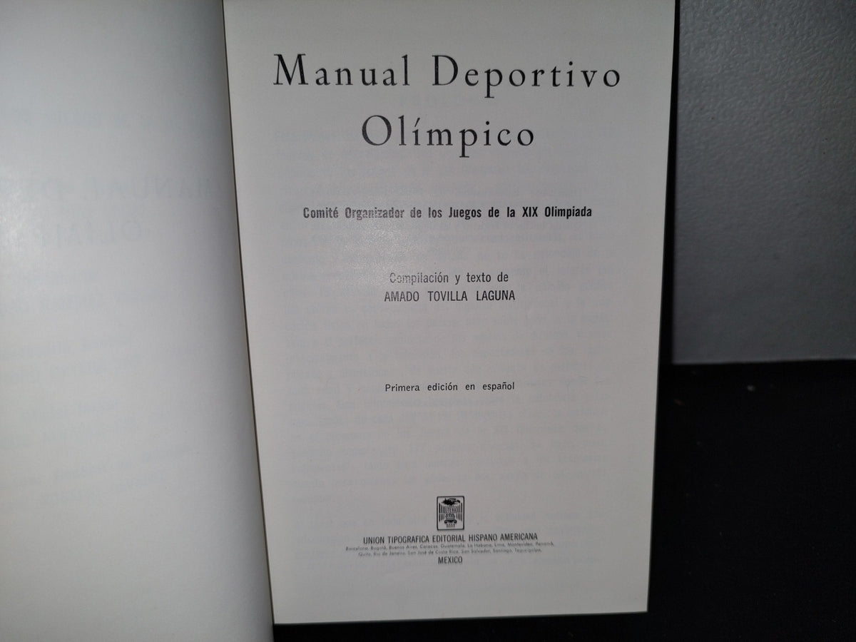 65- México 68. Manual Deportivo Olímpico. Primera Edición En Español - 1968