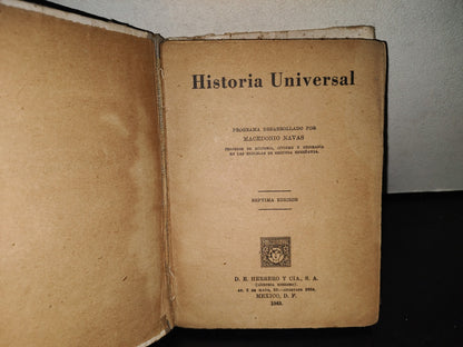 118- Historia Universal - Macedonio Navas - D. E. Herrero Y Cía., S. A. - 1949