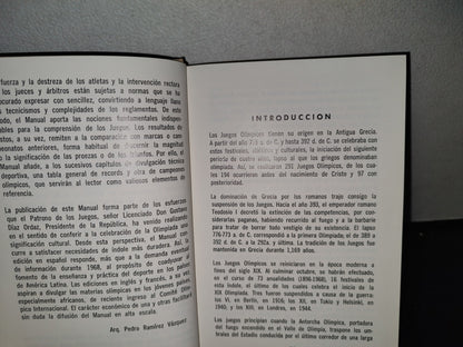65- México 68. Manual Deportivo Olímpico. Primera Edición En Español - 1968