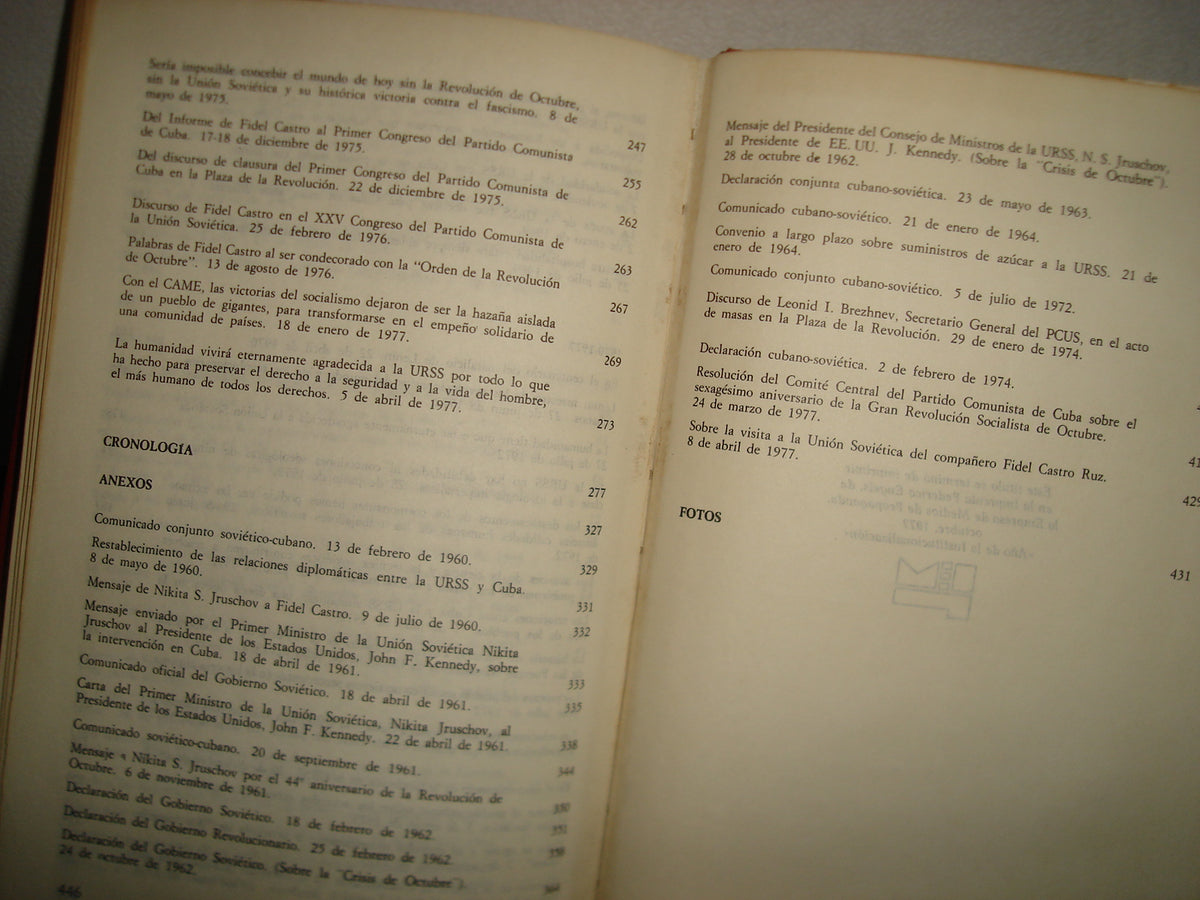 167- La Revolución De Octubre Y La Revolución Cubana. Fidel Castro Discursos 1959-1977. Ediciones Del Departamento De Orientación Revolucionaria Del Comité Central Del Partido Comunista De Cuba. La Habana, 1977