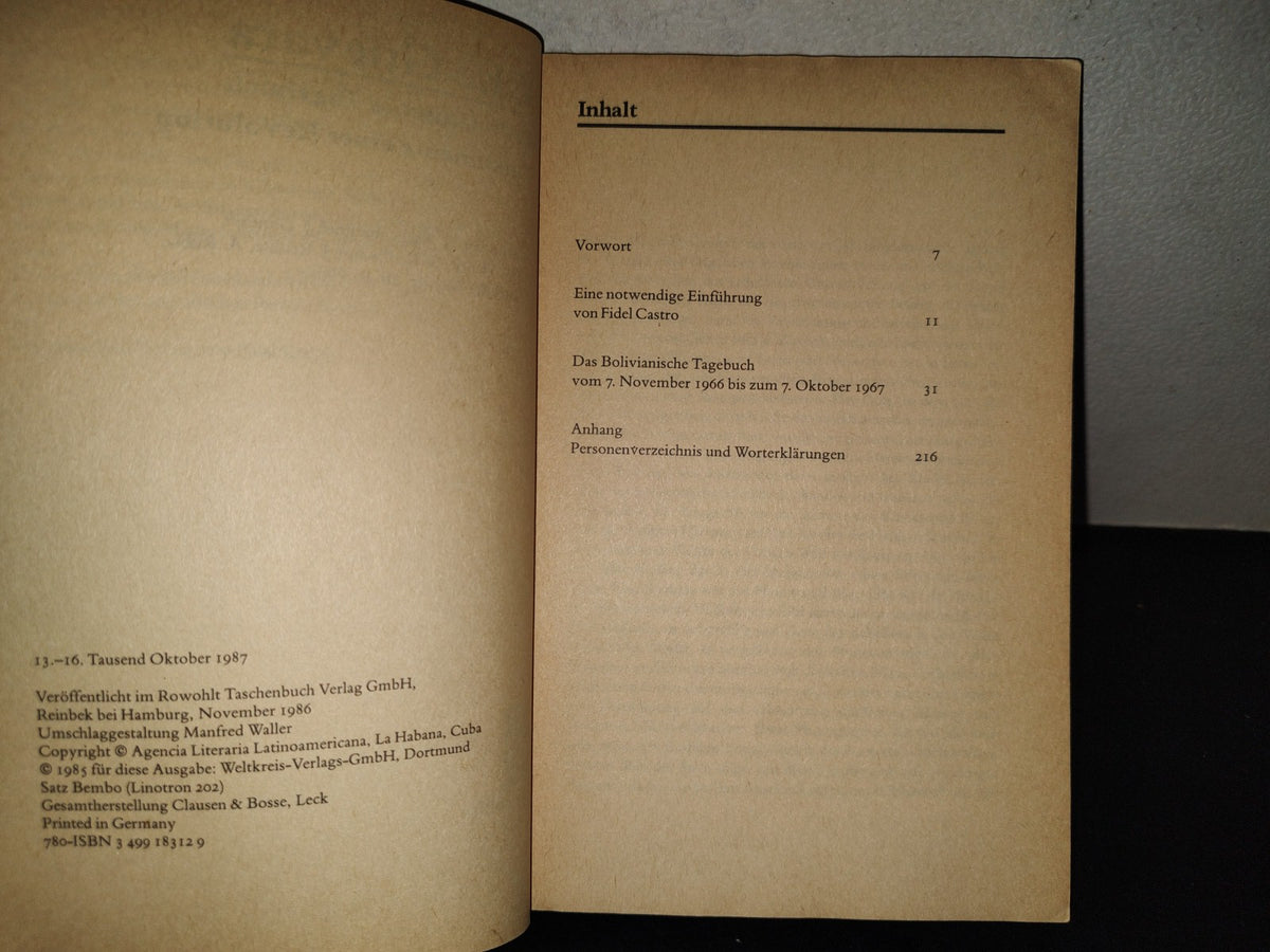 201- Che Guevara. Bolivianisches Tagebuch. Dokumente Einer Revolution - 1987