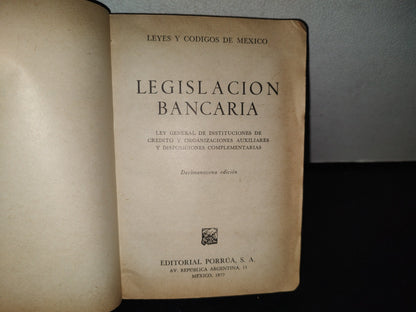 80- Leyes Y Códigos De México. Legislación Bancaria - Colección Porrúa