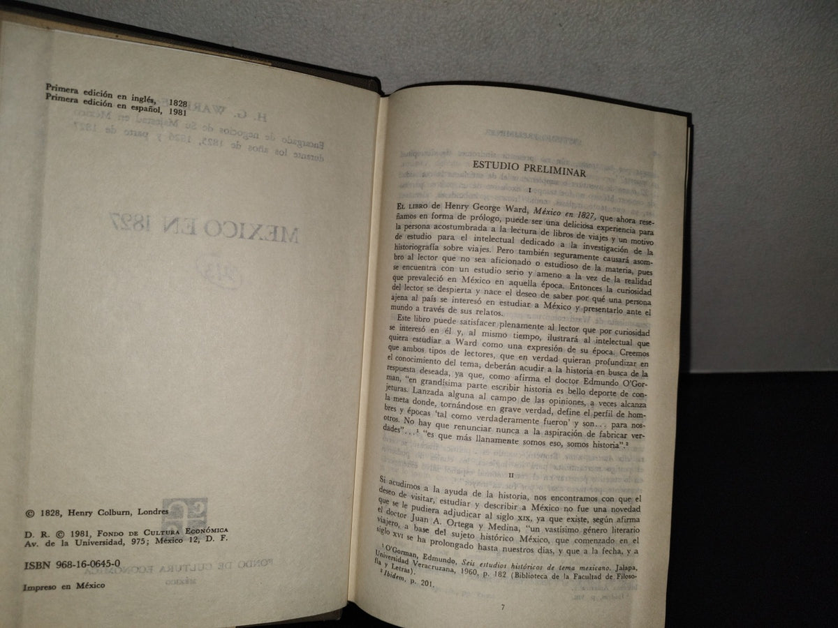 200- México En 1827 - Henry George Ward. Fondo De Cultura Económica. México. Biblioteca Americana. Primera Edición En Español 1981