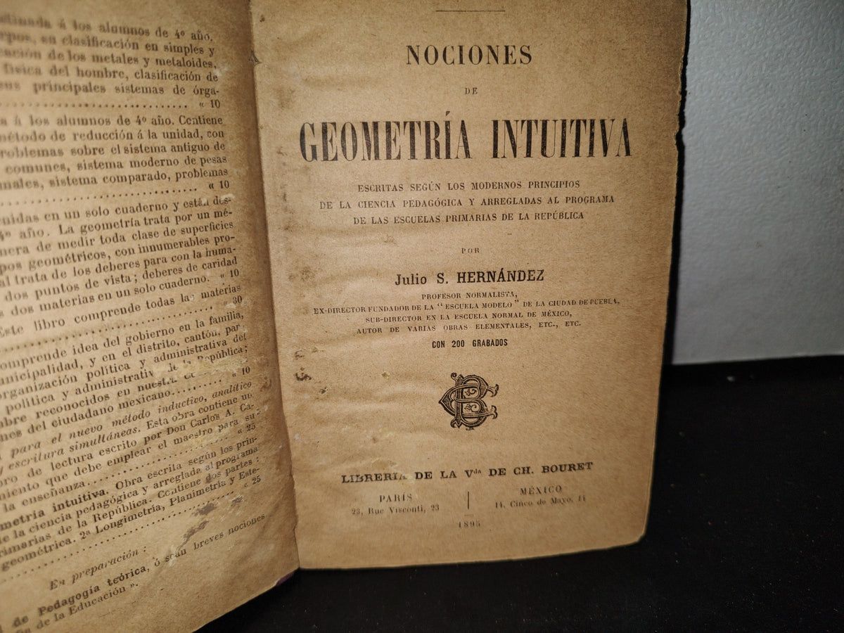 65- Nociones De Geometría Intuitiva - Julio S. Hernández - 1895
