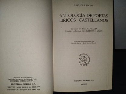 18- Los Clásicos. Antología De Poetas Líricos Castellanos