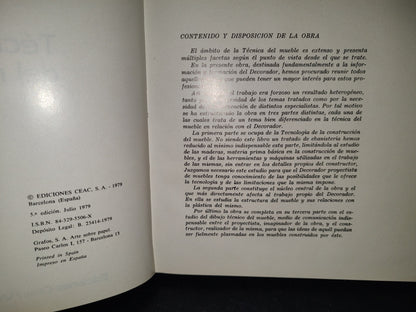 174- Técnica Y Plástica Del Mueble. Ceac. Biblioteca Básica De Decoración - 1979