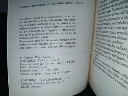 91- Un Muchacho Sefardí - Carmen Pérez-Avello. Colección La Torre Y El Mar, Editorial Everest, S. A., 1991