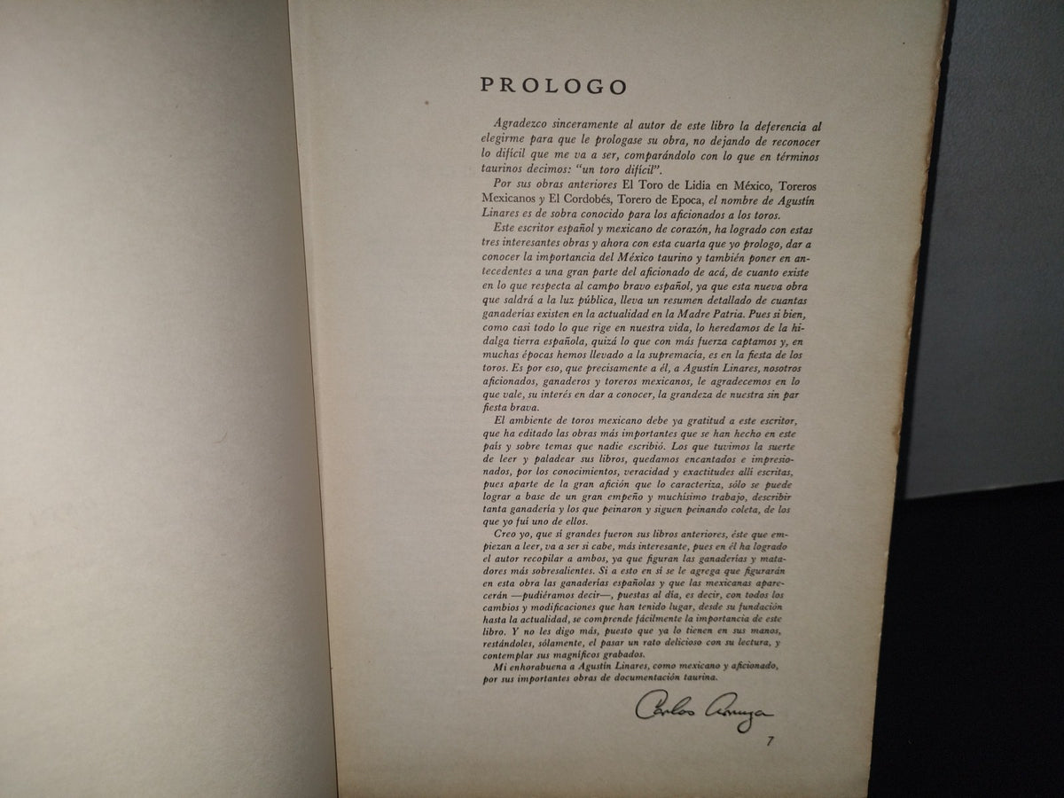 128- Los Toros En España Y México - Agustín Linares - Primera Edición Octubre 1968