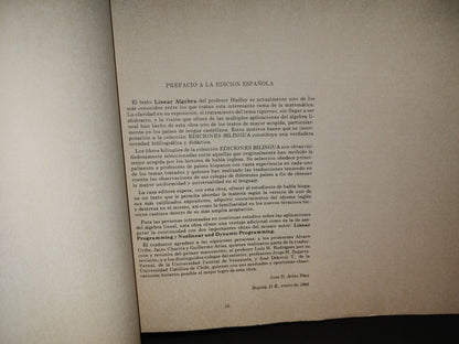 158- Libro Bilingüe: Álgebra Lineal / Linear Algebra - G. Hadley - Fondo Educativo Interamericano