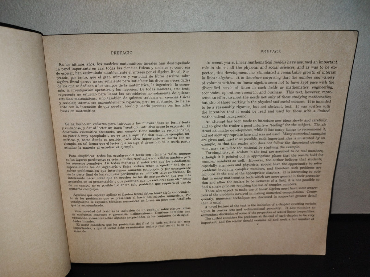 158- Libro Bilingüe: Álgebra Lineal / Linear Algebra - G. Hadley - Fondo Educativo Interamericano