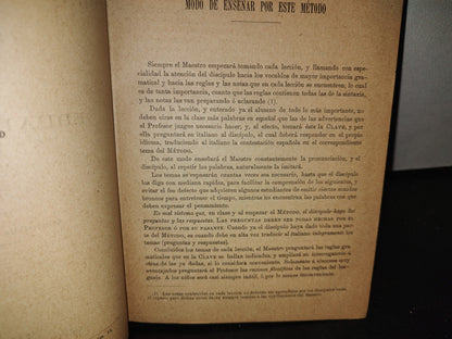63- Gramática Italiana Y Método Para Aprenderla - Eduardo Benot - 1893