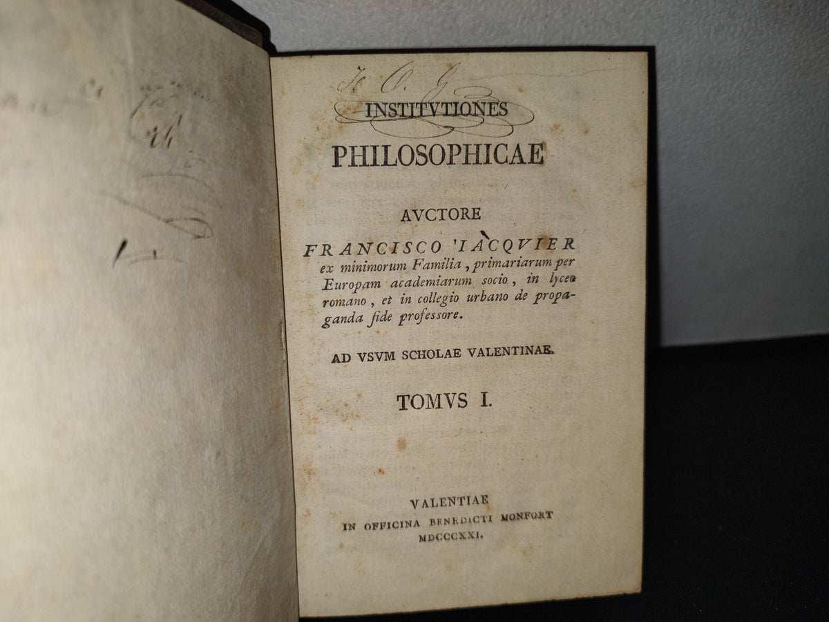 60- Latín. Institutiones Philosophicae. Auctore Francisco Jacquier. - 1821