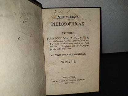 60- Latín. Institutiones Philosophicae. Auctore Francisco Jacquier. - 1821