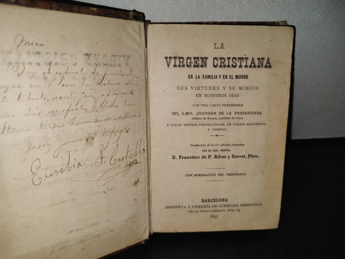 64- La Virgen Cristiana En La Familia Y En El Mundo. Sus Virtudes Y Su Misión En Nuestros Días. 1892