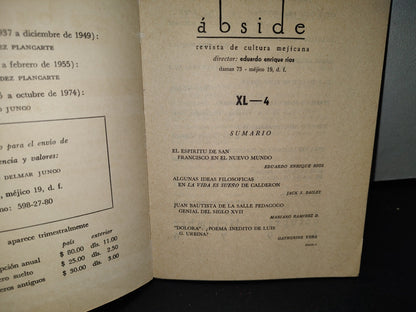 58- Ábside. Méjico 1976. Revista Cultural Mejicana - Xl-4